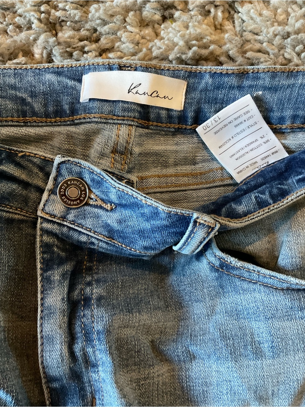 KanCan Light Blue Distressed High-Rise Jeans